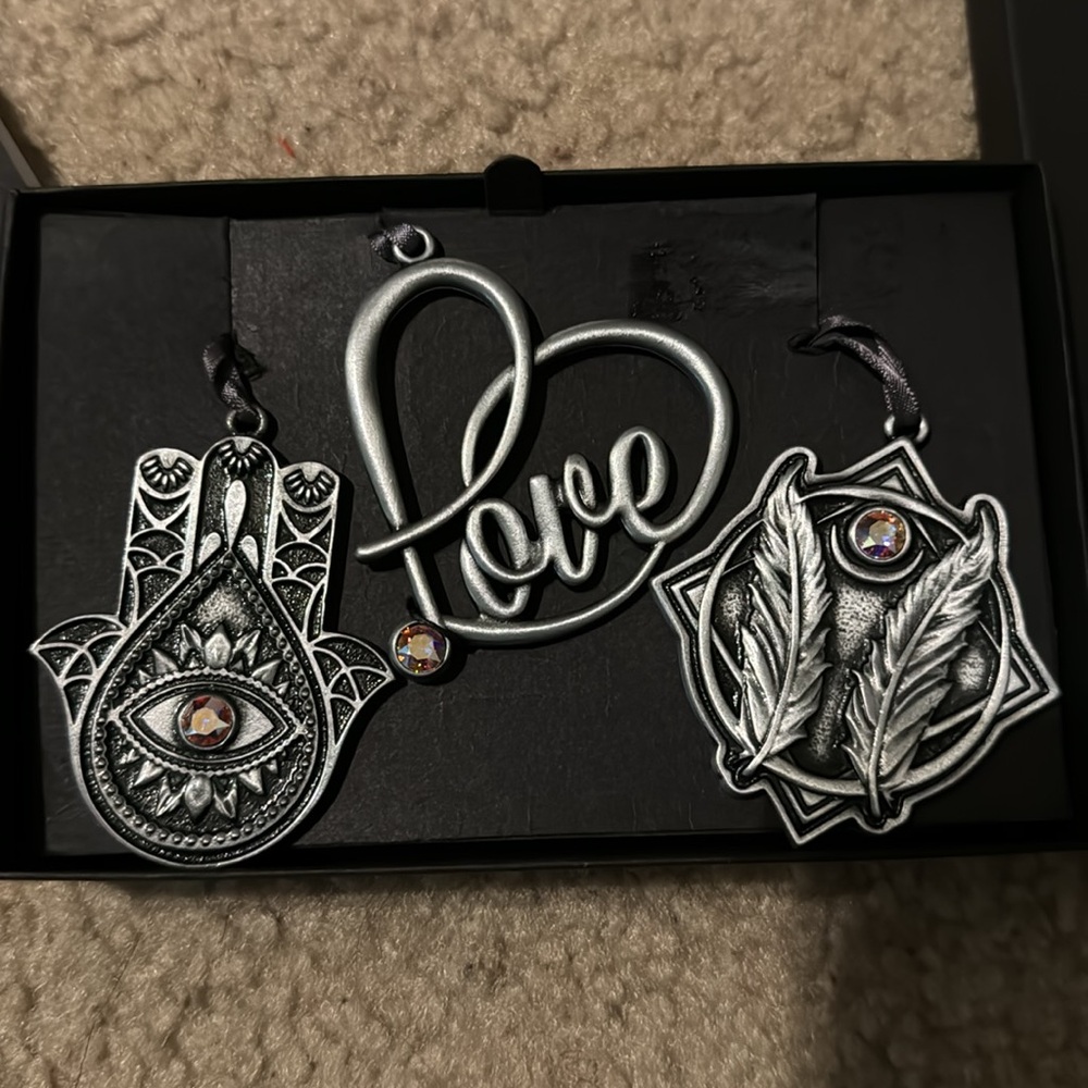 NIB Alex and Ani Shine Bright Holiday Collection Ornament Set of 3